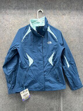 The North Face Jacket Womens Small Blue Colorblock Windbreaker Hyvent Outdoor